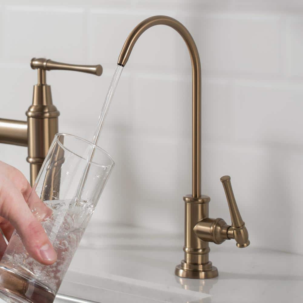 Allyn Brushed Gold 9-12" Hi Arc Stainless Steel Water Faucet