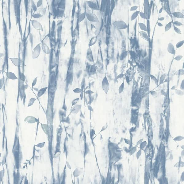 Atmosphere Collection Blue/White Batik Leaves Non-Pasted Non-Woven