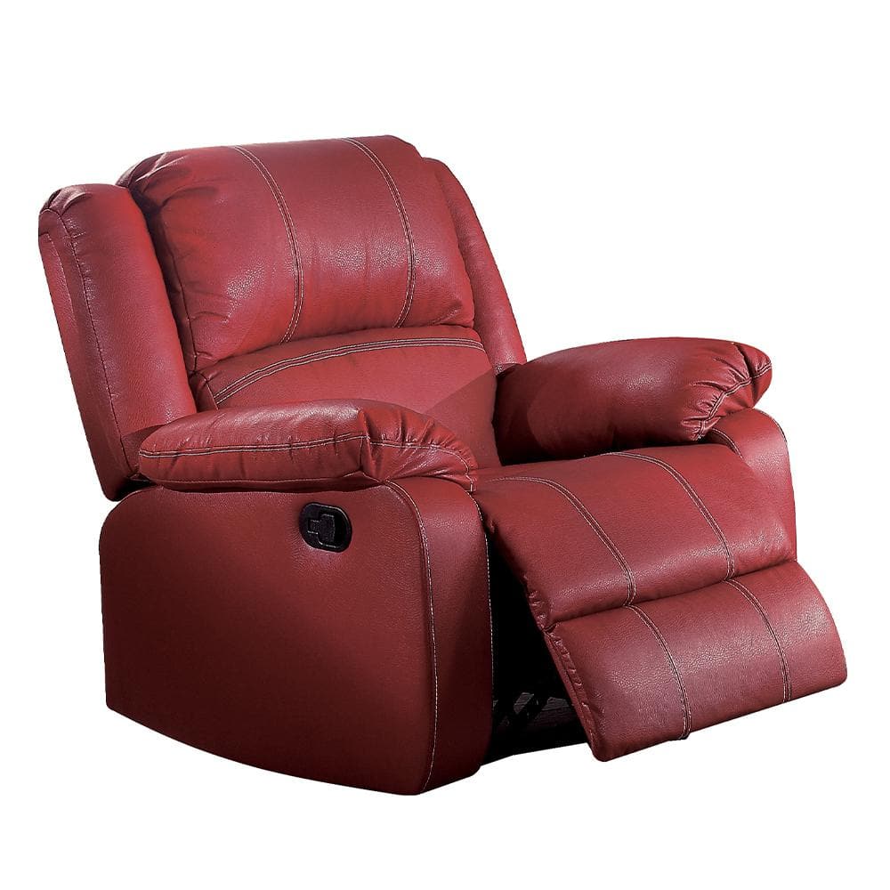 merit contemporary red glider recliner chair