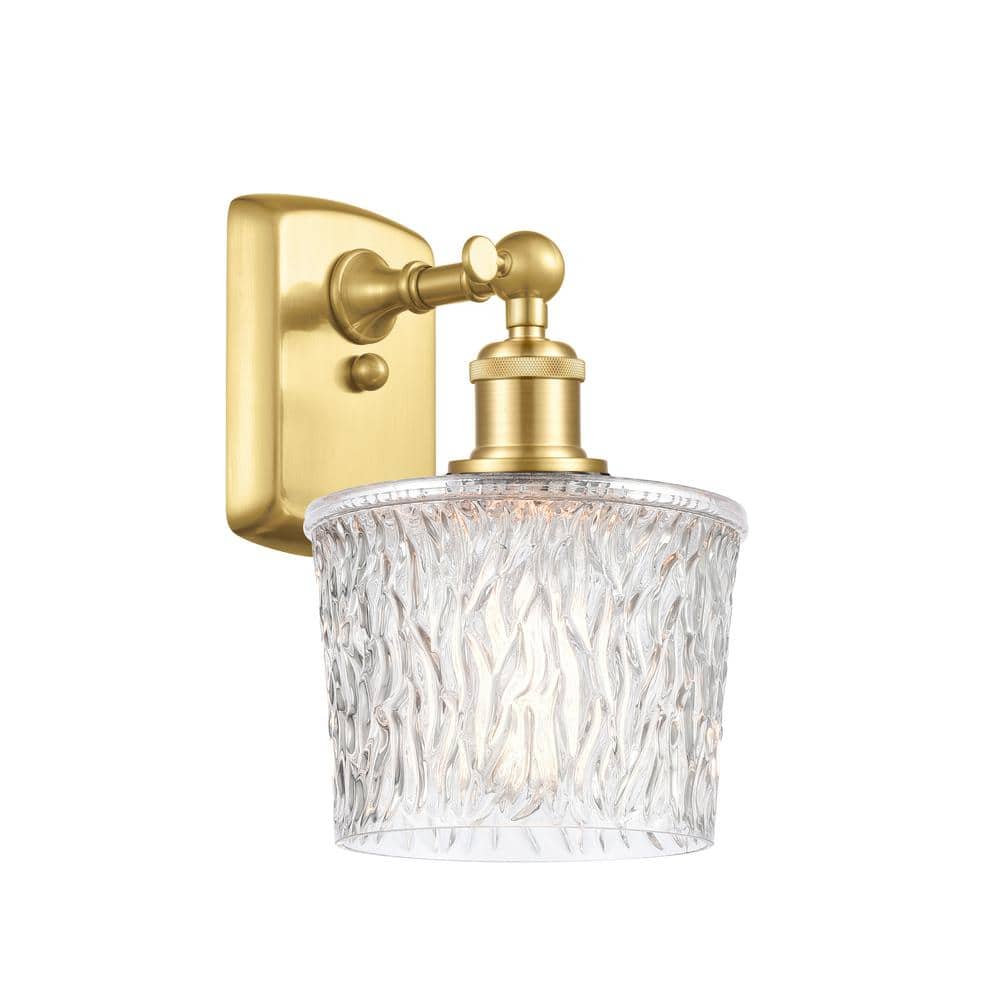 Niagra 1-Light Satin Gold, Clear Wall Sconce with Clear Glass Shade price history on PriceWatchPro