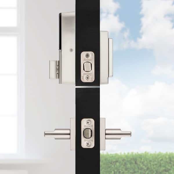 Kwikset Halo Touch Satin Nickel Contemporary Fingerprint WiFi Elec Smart  Lock Deadbolt Feat SmartKey Security with Halifax lever 959CNT154HFL15  The Home Depot