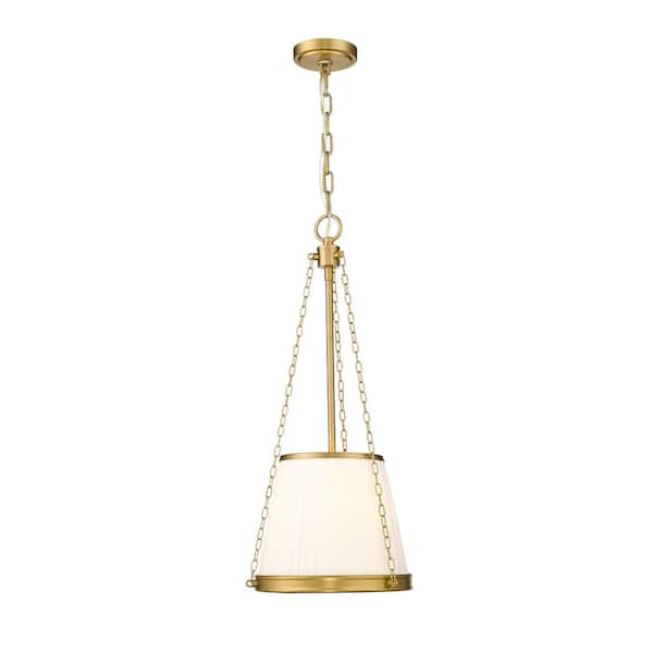 Madeline 12 in. Modern Gold 4 Light Pendant with White Fabric Shade