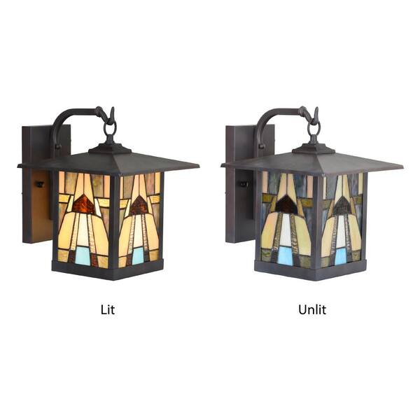 11.75 1-light Prairie Craftsman Outdoor Wall Lantern Sconce Oil Rubbed  Bronze - River Of Goods : Target