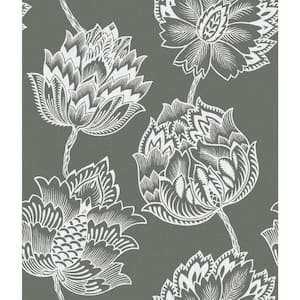 Brewster Gabriela Blue Floral Paper Strippable Roll (Covers 56.4 sq. ft.)  UW25895 - The Home Depot