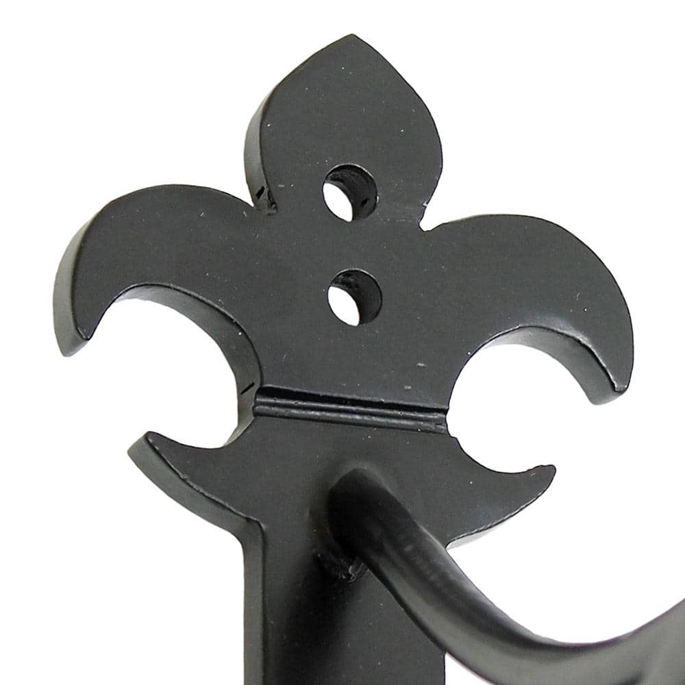 Black Wrought Iron Fleur-de-Lis Hanging Bracket