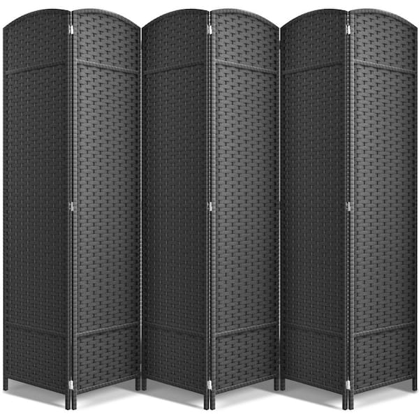 6 Panel Room Divider Double Hinged Privacy Screen Panels, Partition Room Dividers - 96-inch Wide, Gray