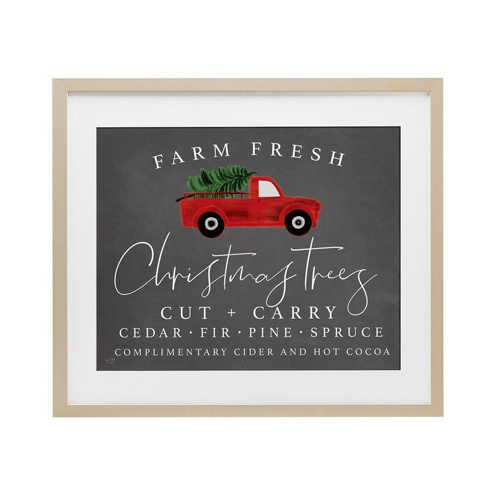 Farm Fresh Trees Over Grey by Lux + Me Designs 1 Piece Birch Framed Graphic Religious Art Print 17 in. x 21 in. price history on PriceWatchPro