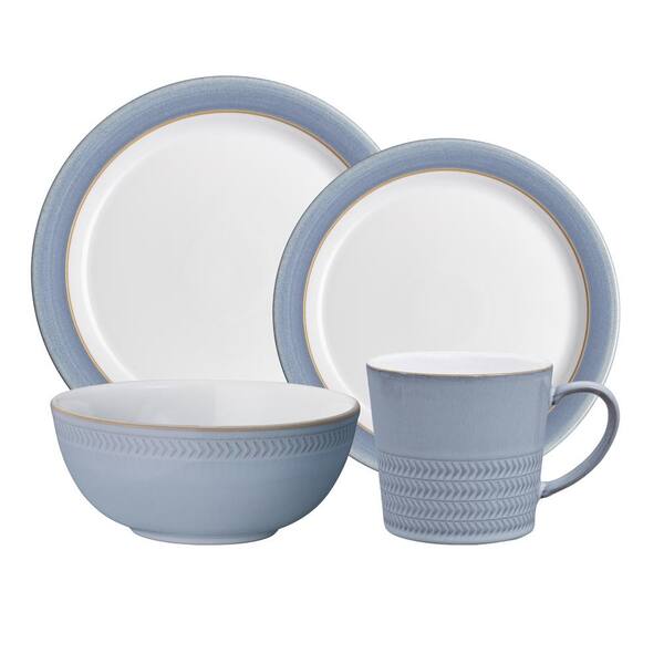 Denby Natural Denim 4Piece Blue Dinnerware SetNDMN100C The Home Depot