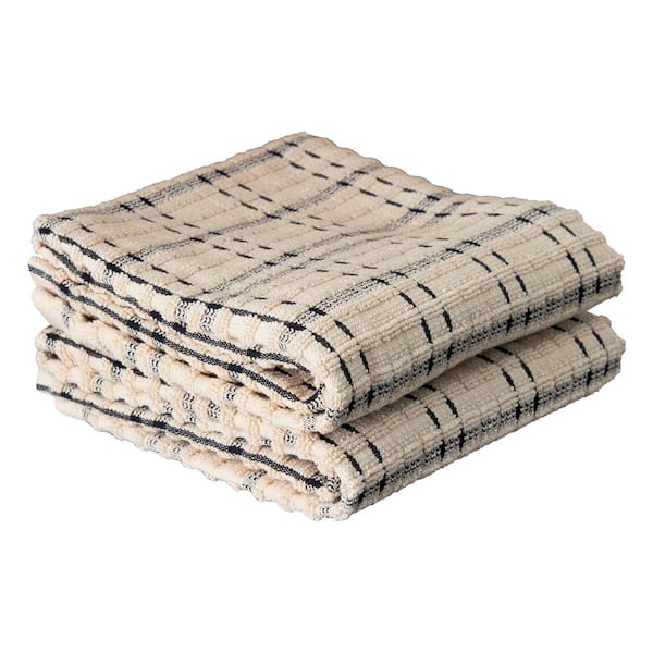 RITZ Royale Black Checkered Cotton Kitchen Towel (Set of 2)