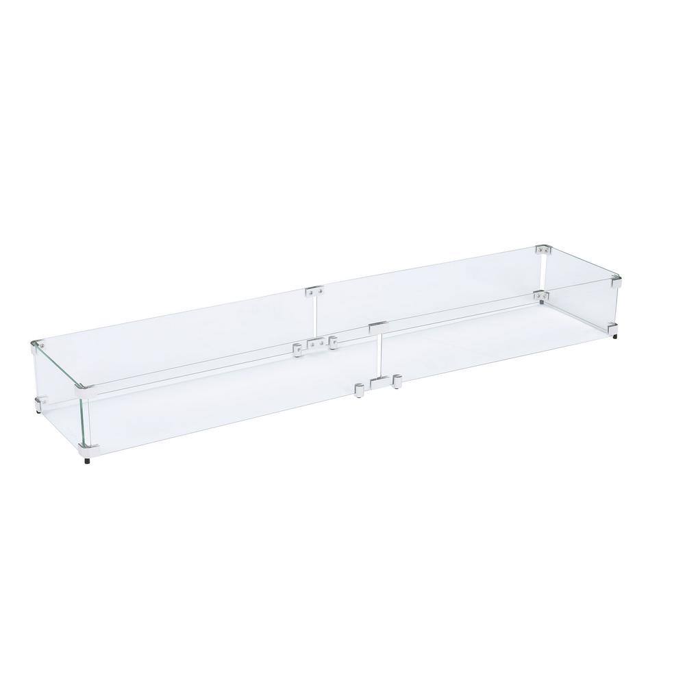 53 in. x 11 in. Tempered Glass Fire Pit Wind Guard for 48 in. x 6 in. Rectangular Drop-In Fire Pit Pan price history on PriceWatchPro