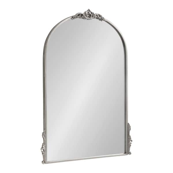 Kate and Laurel Myrcelle 24.37 in. W x 32.50 in. H Silver Arch Traditional Framed Decorative Wall Mirror