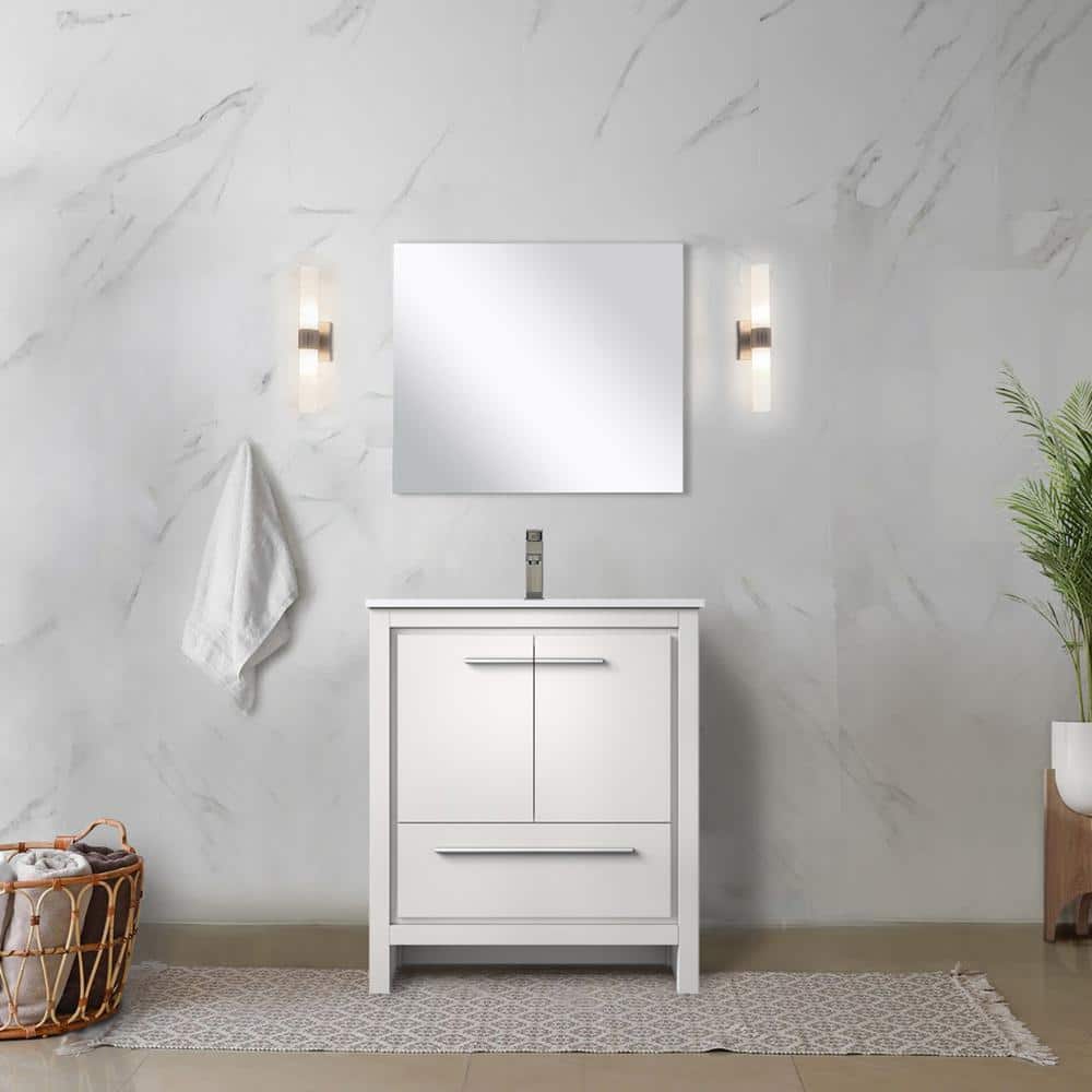 Clairo 30 in. W x 20 in. D White Bath Vanity with White Quartz Top, Chrome Faucet Set and 28 in. Mirror price history on PriceWatchPro