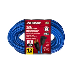 100 ft. 12/3 Medium Duty Cold Weather Indoor/Outdoor Extension Cord, Blue