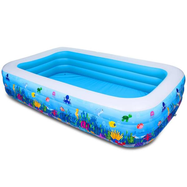 JOYDECOR Family 103 in. x 70 in. x 24 in. Rectangle Depth of Pool 24 in. Inflatable Pool Above Ground Kiddle Pool for Adult Kids