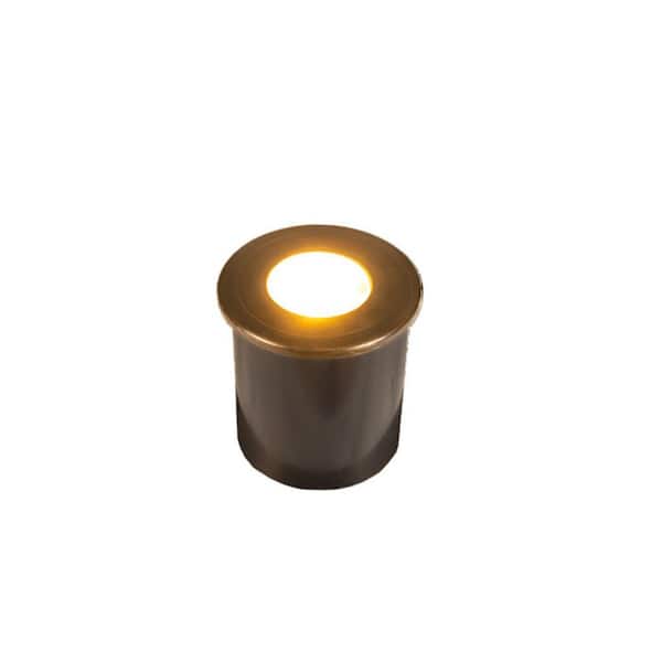Hardwired Brass Bronze Micro Dot Indicator Weather Resistant Well Light with Integrated LED Bulb