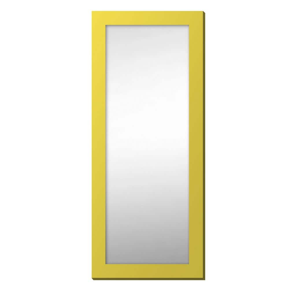 Pop Color 72 in. H x 30 in. W Modern Rectangle 4 in. Yellow Framed Floor/Wall Mirror Art