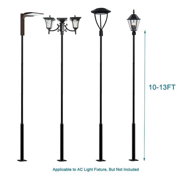 ULTECHNOVO Lamp Post Cross Arm Ladder Frame 16.14In Steel Light Pole Replacement Rod with Dual Ball Ends for Outdoor Garden Yard Lighting Accessories