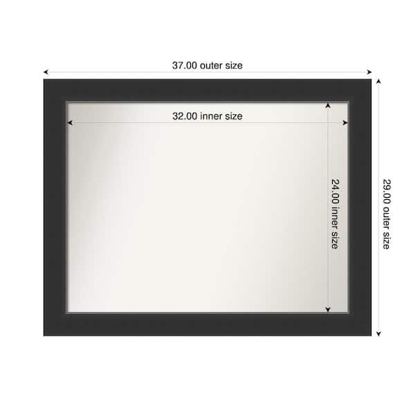 Amanti Art Corvino Black 37 in. x 29 in. Custom Non-Beveled Wood Framed Bathroom Vanity Wall Mirror