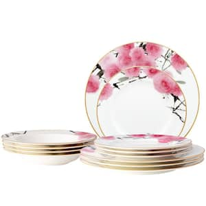 12-Piece Yae White Bone China Dinnerware Set (Service for 4)