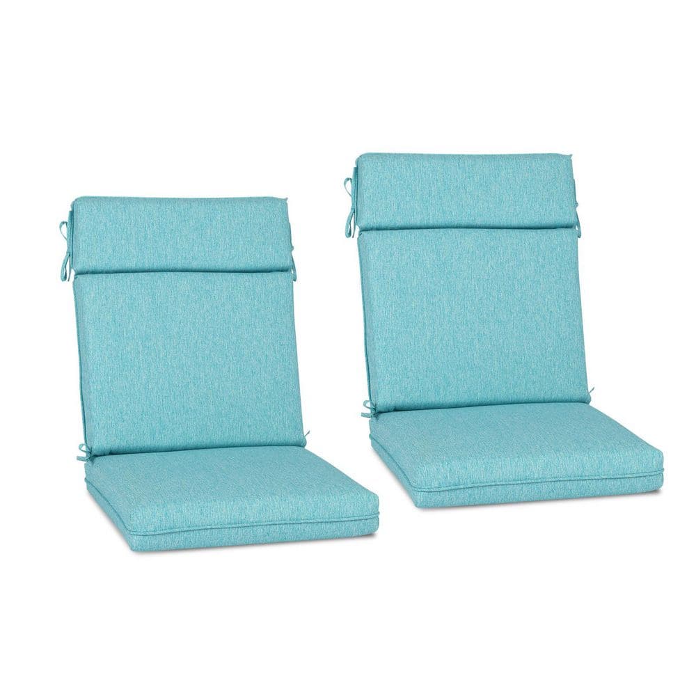 21 in. x 20 in. Outdoor High Back Dining Chair Cushion in Aruba Blue (2-Pack) price history on PriceWatchPro