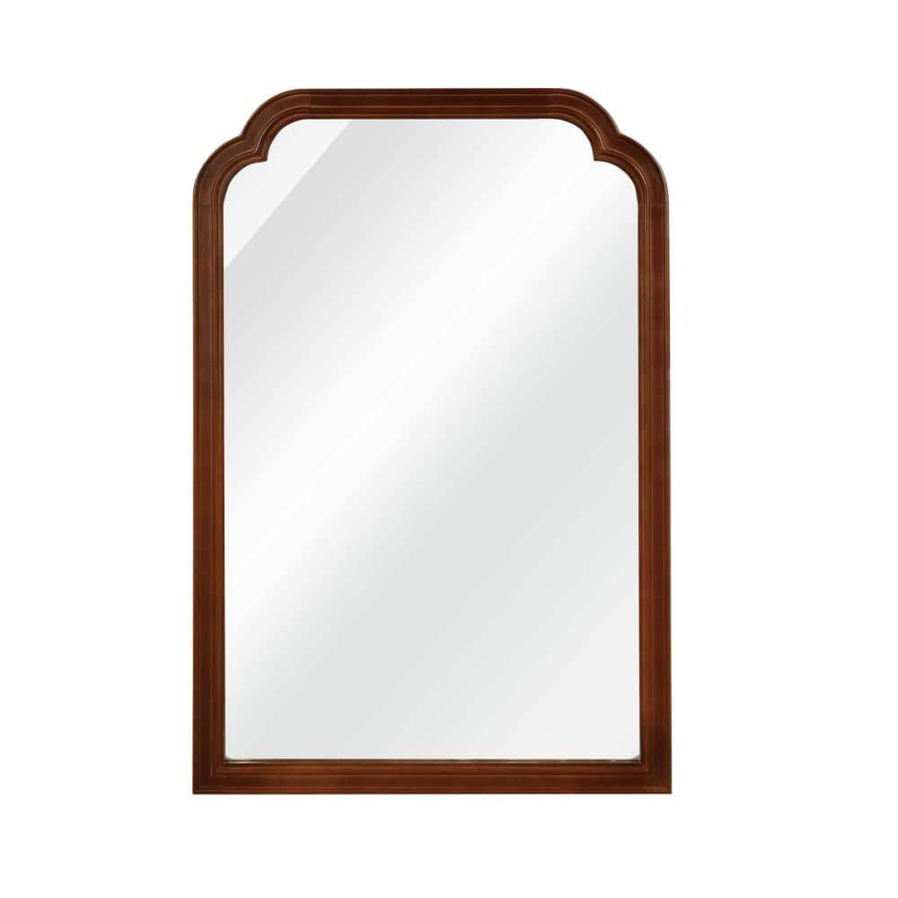 Black Walnut 24 in. W x 36 in. H Solid Wood Framed Rounded Corner Rectangular Wall Mounted Bathroom Vanity Mirror price history on PriceWatchPro