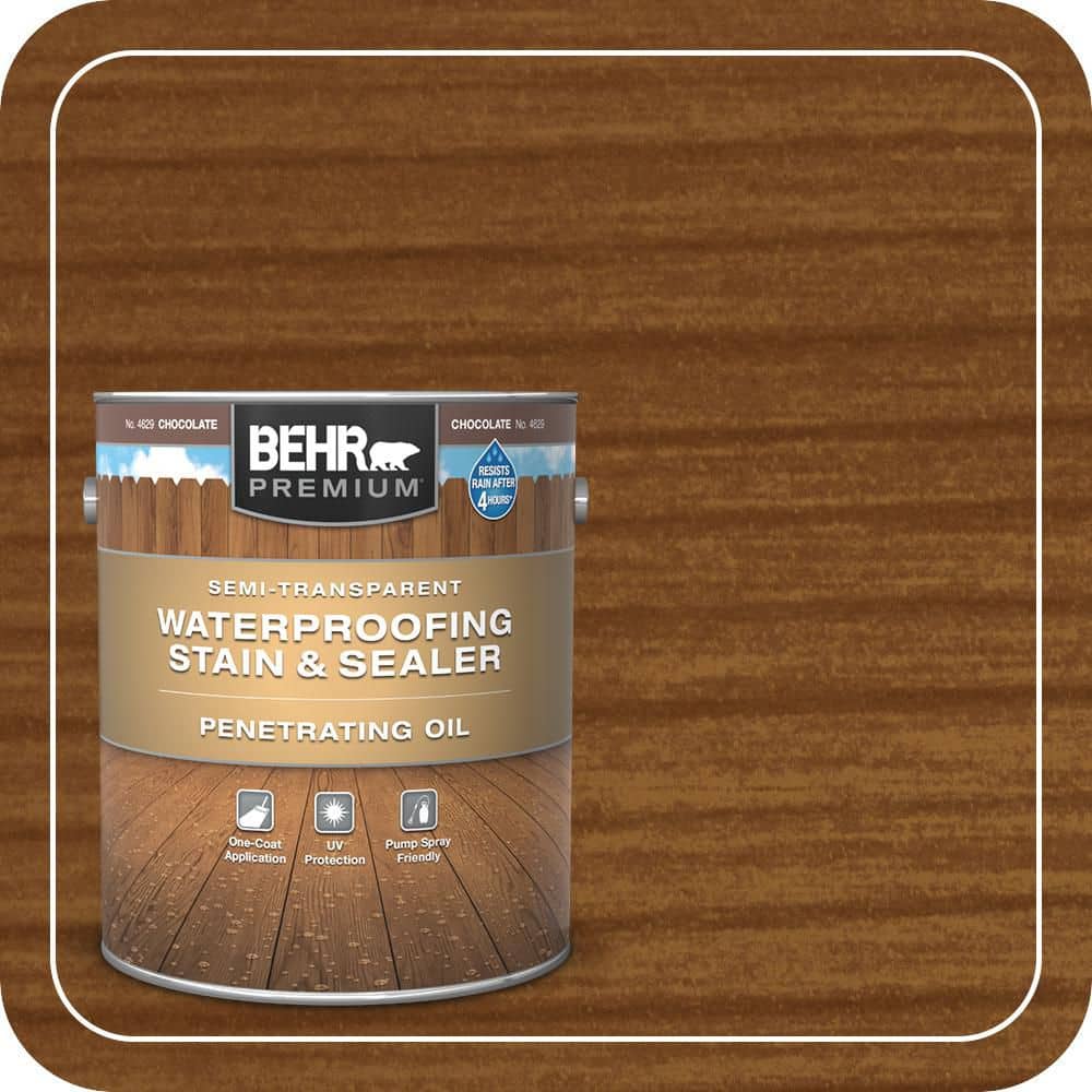 BEHR PREMIUM 1 gal. #ST-129 Chocolate Semi-Transparent Penetrating