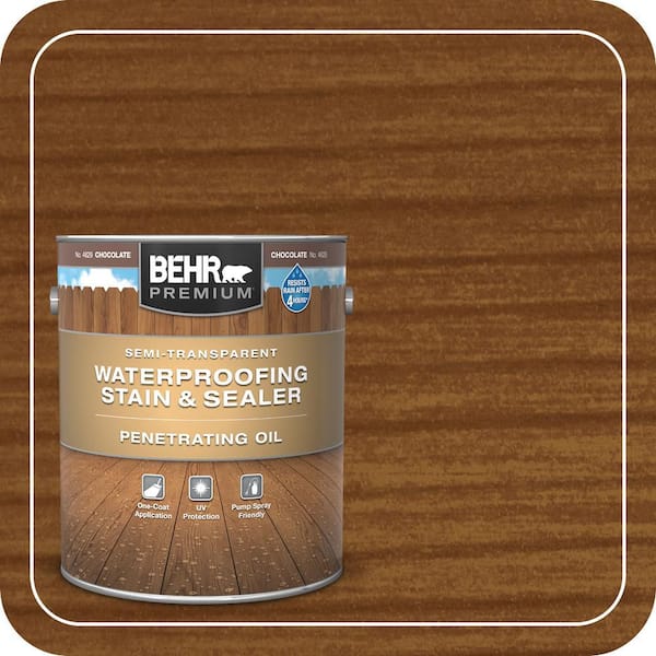 BEHR PREMIUM 1 gal. #ST-129 Chocolate Semi-Transparent Penetrating
