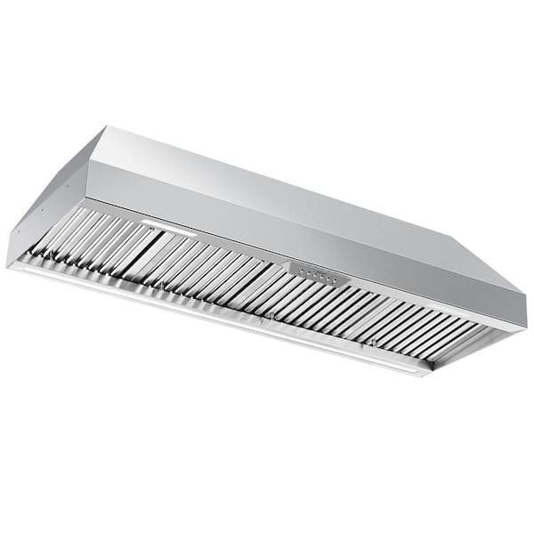 Akicon 54 in. 1200 CFM Ducted Stainless Steel Range Hood Insert with 4-Speed, 3 CCT LED Light and Heat Sensor Auto Speed
