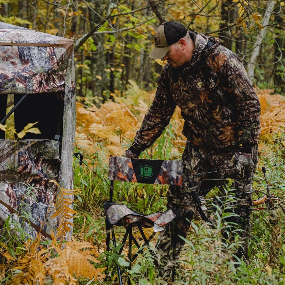 BloodTrail Woodland Camouflage XL Tripod Hunting Chair with Steel Frame
