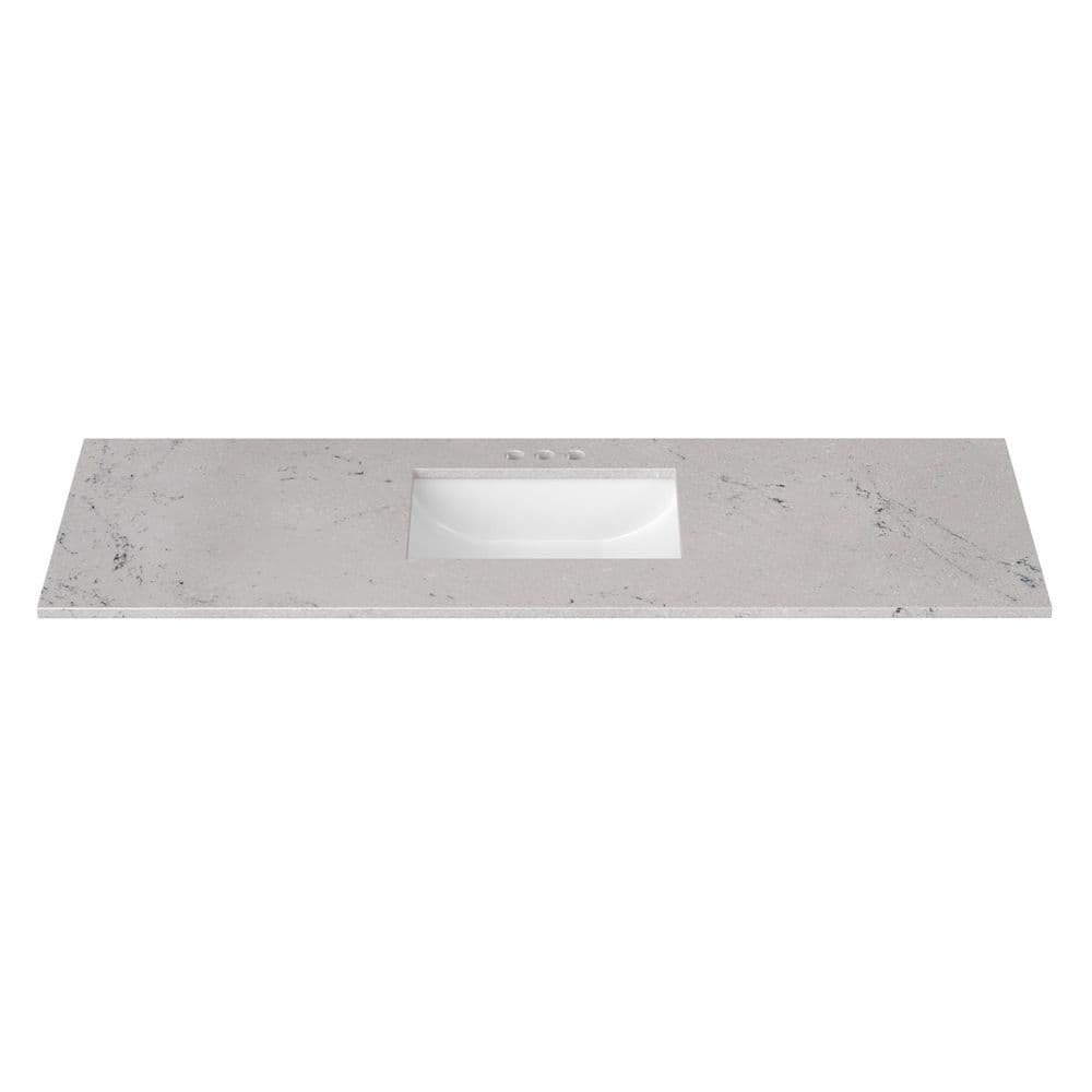 J Collection 61 in. W x 22 in. D Cultured Marble Rectangular