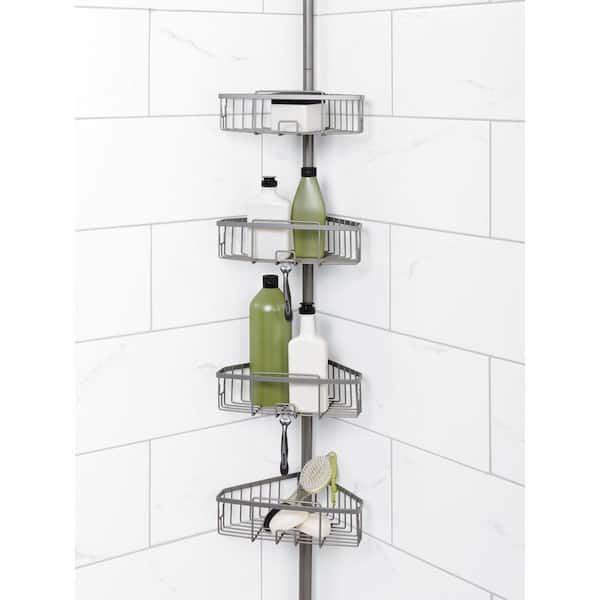 4-Tier Tension Pole Shower Caddy in Satin Nickel