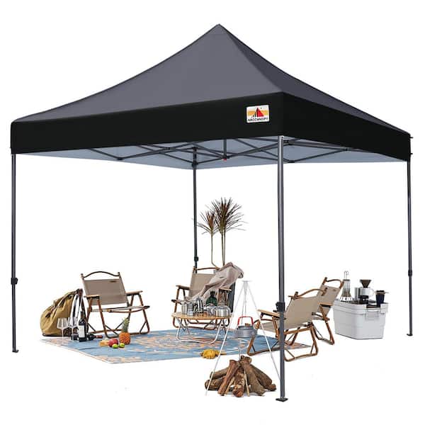 ABCCANOPY 10 ft. x 10 ft. Black Commercial Instant Shade Metal Pop Up Canopy Tent Shelter