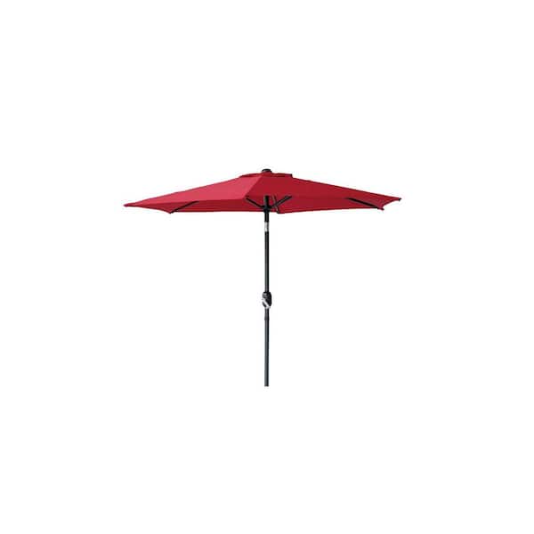 Tidoin 7.5 ft. Iron Patio Market Umbrella in Wine Red