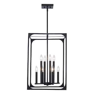 Ruby Ridge 16.5 in. 8-Light Black Hanging Chandelier Light Fixture