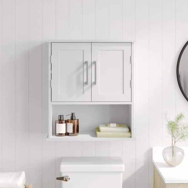 Carnegy Avenue Vega 22 in. W x 9 in. D x 24 in. H Bathroom Storage Wall Cabinet in White