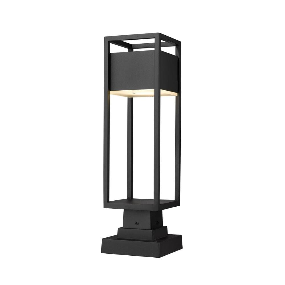 Barwick 1-Light Black 22.25 in. LED Aluminum Hardwired Outdoor Weather Resi