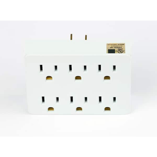 Commercial Electric 15 Amp 6-Outlet Grounded AC/DC Adapters, White LA-19 -  The Home Depot