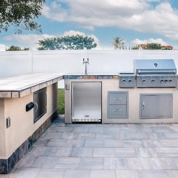 Kegco 24" Wide Outdoor Dual Tap All Stainless Steel Built-In Kegerator