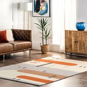 Cori Peach 6 ft. x 9 ft. Contemporary Abstract Wool Area Rug