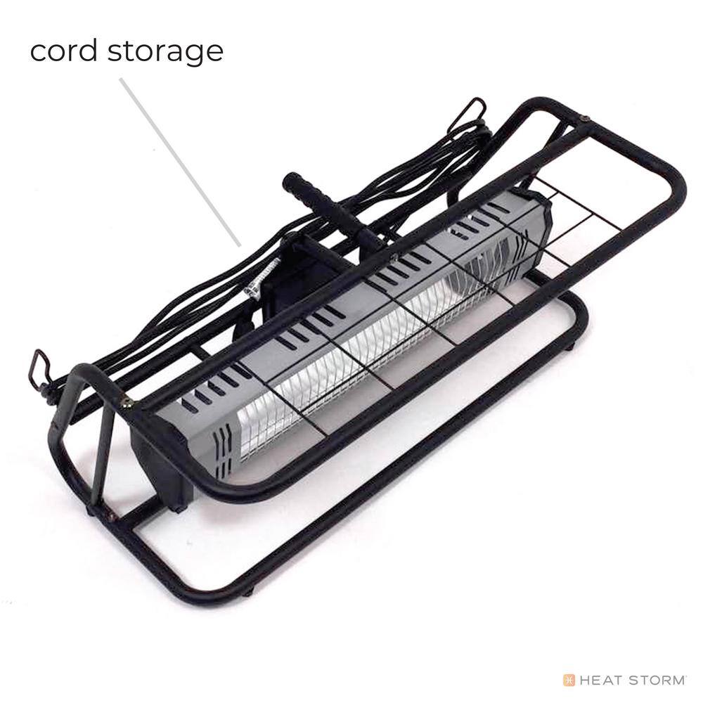 Black Infrared Electric Heater with Roll Cage
