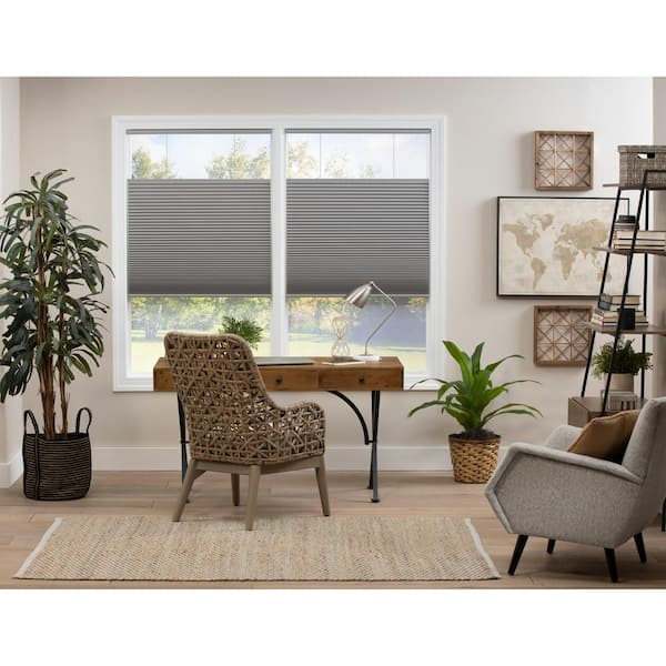 Perfect Lift Window Treatment Cut-to-Width Gray Cloud Cordless Top Down Bottom Up Blackout Eco Polyester Cellular Shade 43.5 in. W x 72 in. L