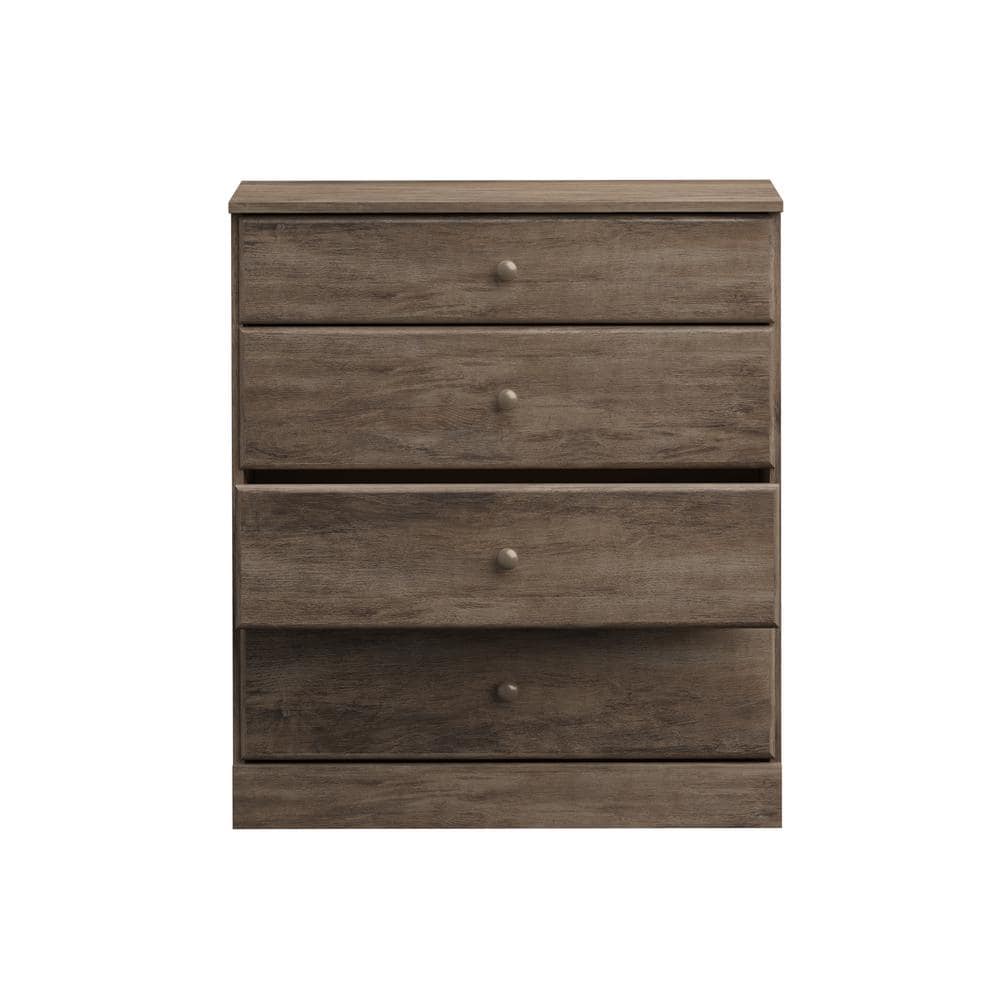 Drifted Gray Astrid 4-Drawer Lacquered Pine Chest