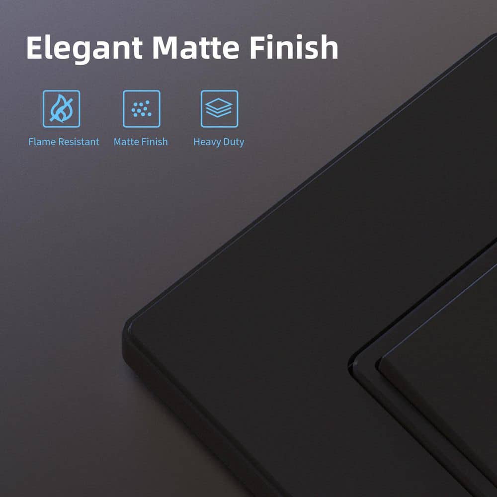 Black Matte Thermoplastic Rocker Light Switch Set of 10