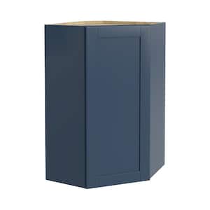 Washington Vessel Blue Plywood Shaker Assembled Diagonal Corner Kitchen Cabinet Soft Close L 24 in W x 12 in D x 42 in H