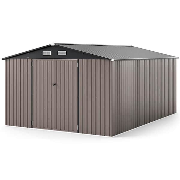 14 ft. W x 10 ft. D Metal Structure Shed Outdoor Storage Shed with Improved Windproof 4 Vents (136 sq. ft. )