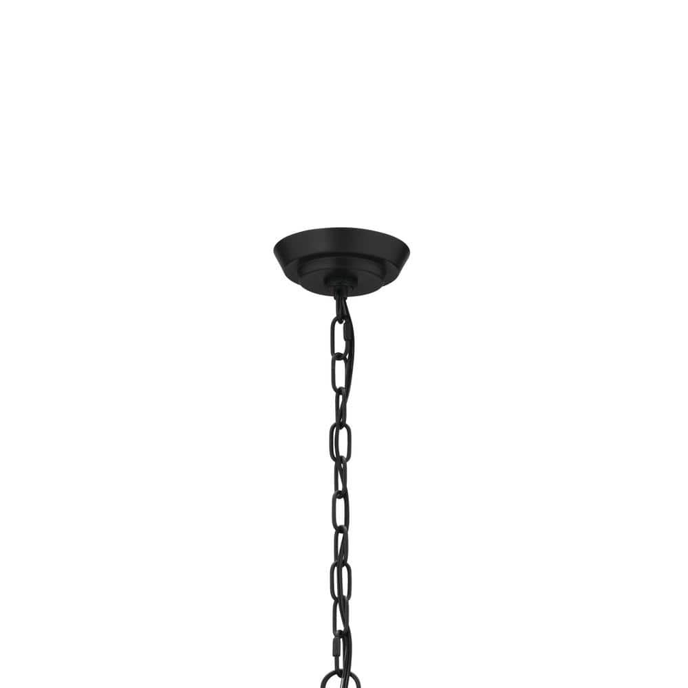 Truby Art Deco Black Opal Glass 9-Light Large Chandelier