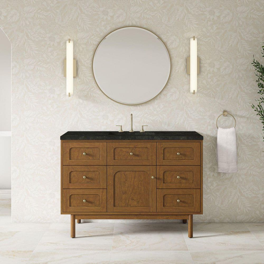 Laurent 48.0 in. Single Bath Vanity in Honey Oak with Phantome Engineered Composite Top price history on PriceWatchPro