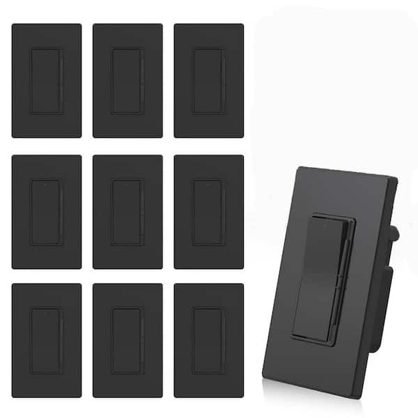 Digital Dimmer Series 1 Gang Matte Black Toggle Configuration Polycarbonate Standard Wall Plate (10-Pack)
