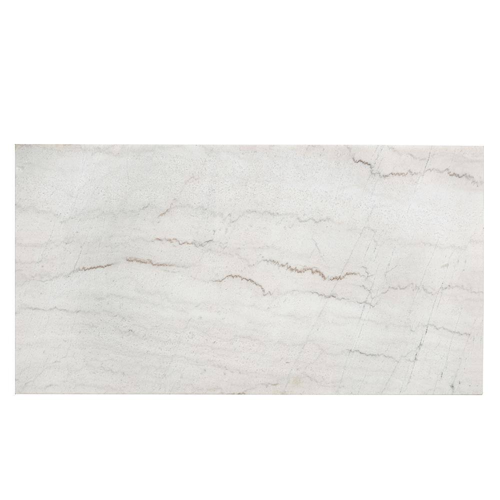 Edwyn 48'' White Marble Top and Brown Wood Coffee Table