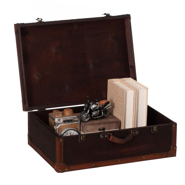 Vintiquewise Vintage-Style Wooden Display Suitcase Box w/ Faux Vintiquewise Vintage-Style Wooden Display Suitcase Box w/ Faux